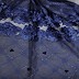 Heavy lace hijab with kite shaped diamond work - Blue